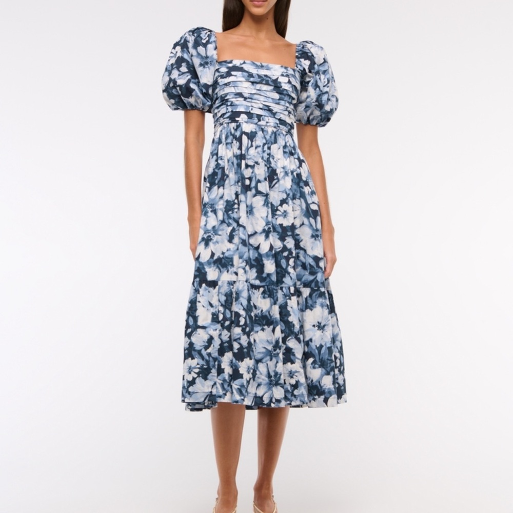 Abercrombie Emerson Puff Sleeve Midi Dress